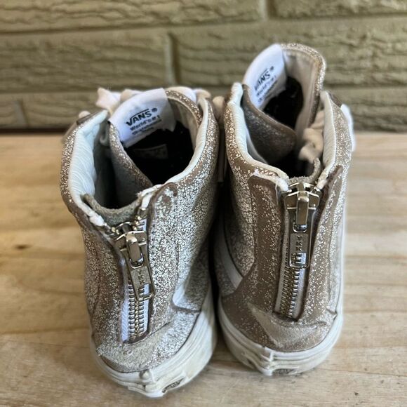 Vans distressed leather high top sneakers women’s 7.5 - Picture 4 of 6